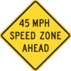 45 Mph Speed Zone Ahead Clip Art